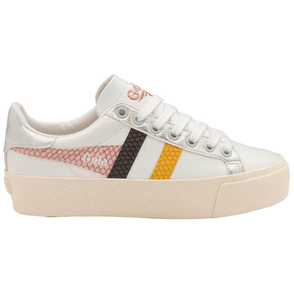 Gola Classics Orchid Platform Trident Snake Sneakers Hvite Rosa Norge | EIGUVK-462