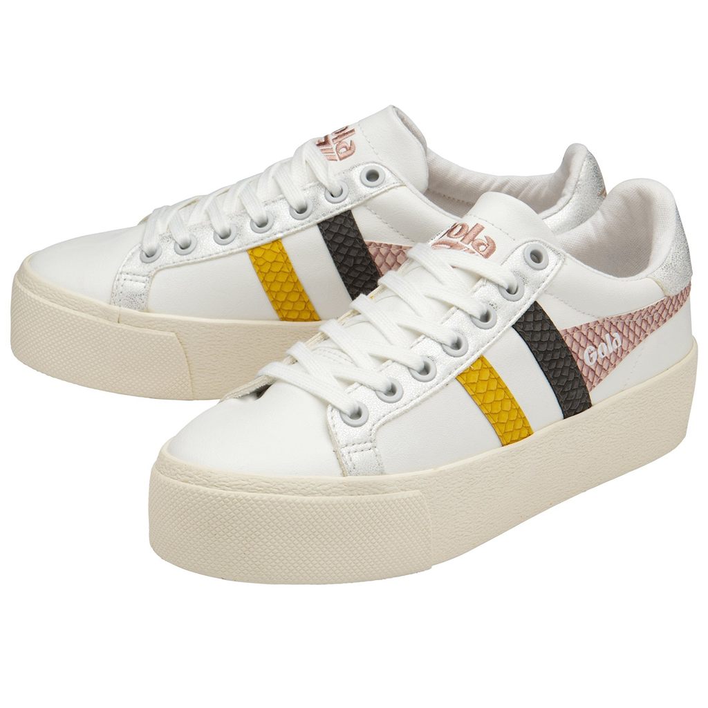 Gola Classics Orchid Platform Trident Snake Sneakers Hvite Rosa Norge | EIGUVK-462