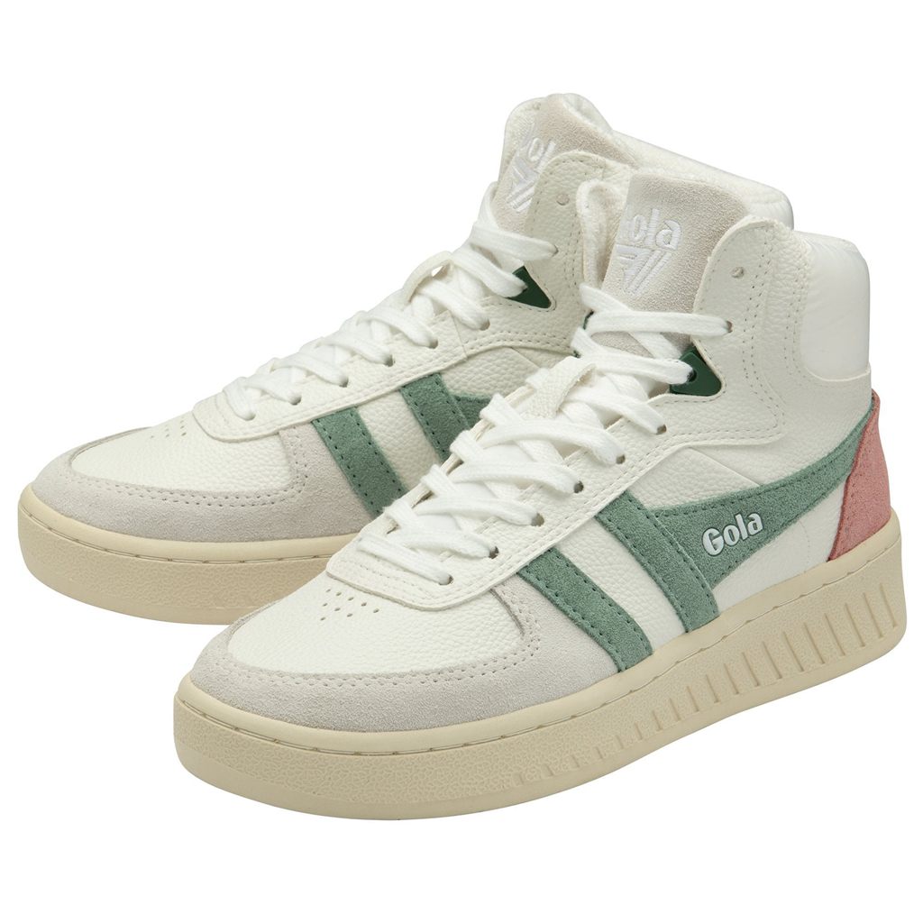 Gola Classics Slam Trident Sneakers Hvite Grønn Korall Rosa Norge | YMJZNH-419