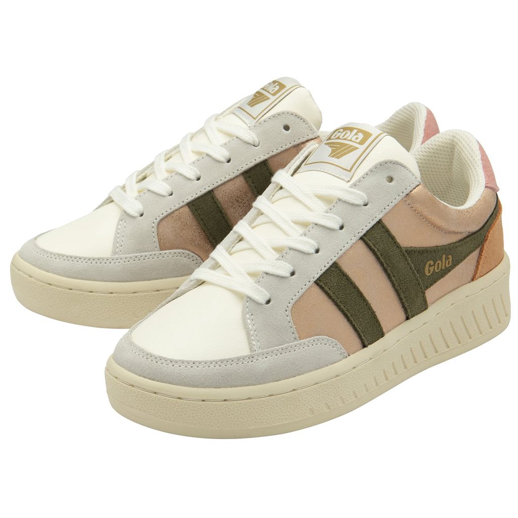 Gola Classics Superslam Blaze Sneakers Rosa Gull Khaki Korall Rosa Norge | FCNDOB-351