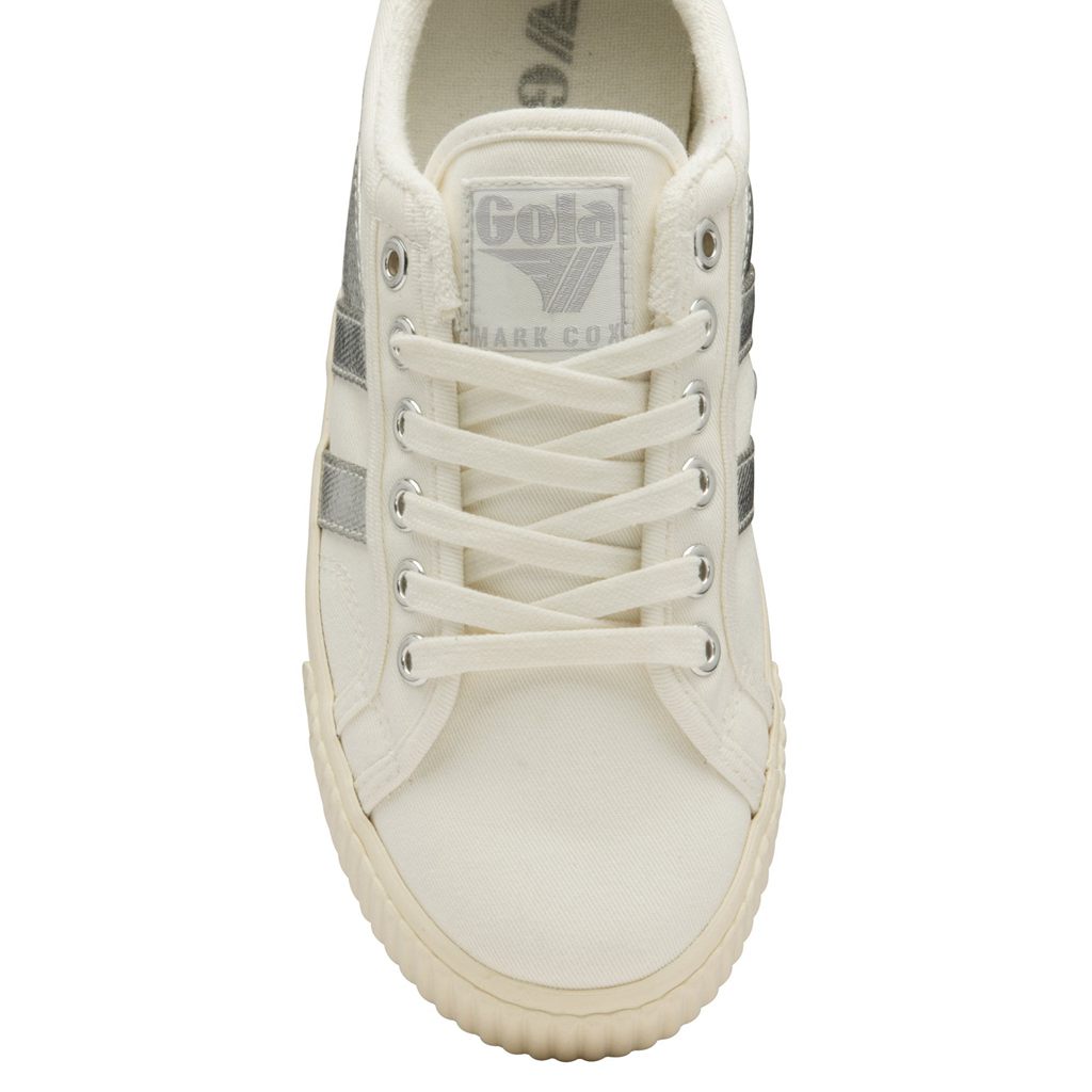 Gola Classics Tennis Mark Cox Sneakers Hvite Sølv Norge | POZRXI-418