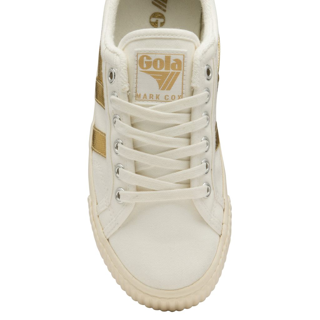 Gola Classics Tennis Mark Cox Sneakers Hvite Gull Norge | ODKJBF-972