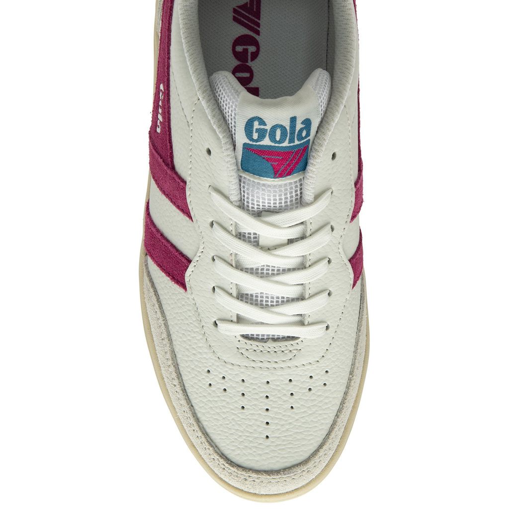 Gola Classics Topspin Sneakers Hvite Fuchsia Påfugl Norge | AEQJXM-728