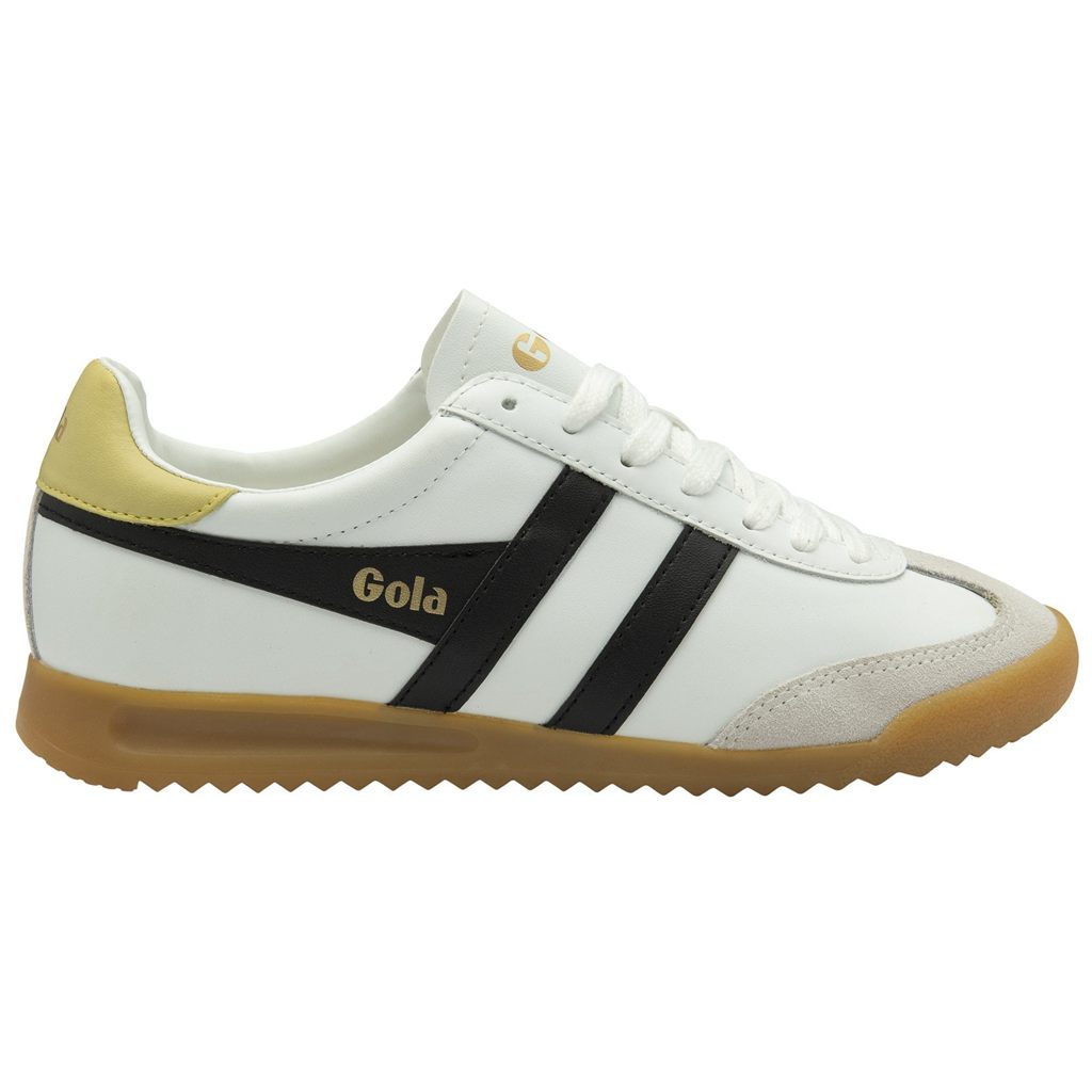 Gola Classics Torpedo Leather Sneakers Hvite Svarte Sitron Norge | SVULRC-652
