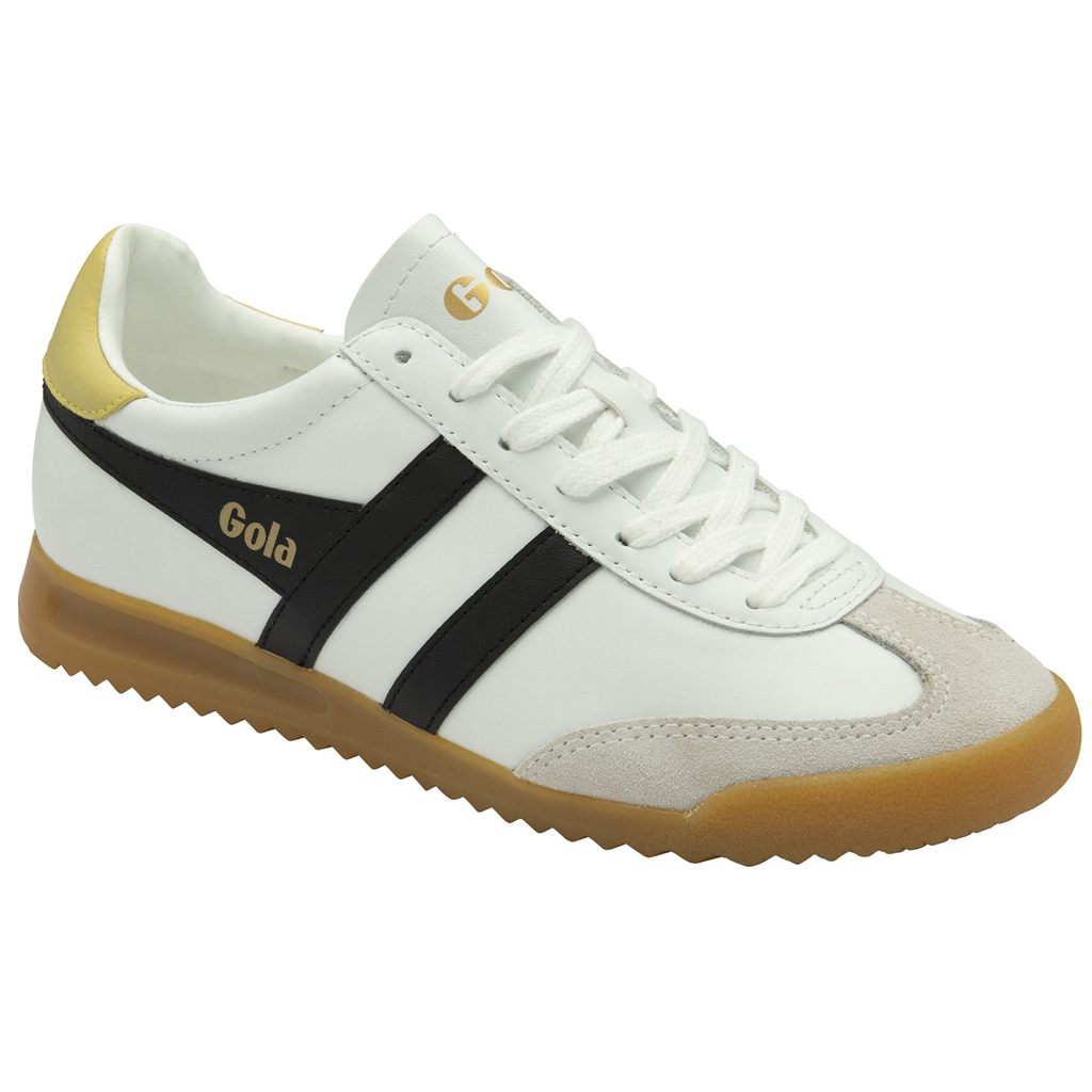 Gola Classics Torpedo Leather Sneakers Hvite Svarte Sitron Norge | SVULRC-652
