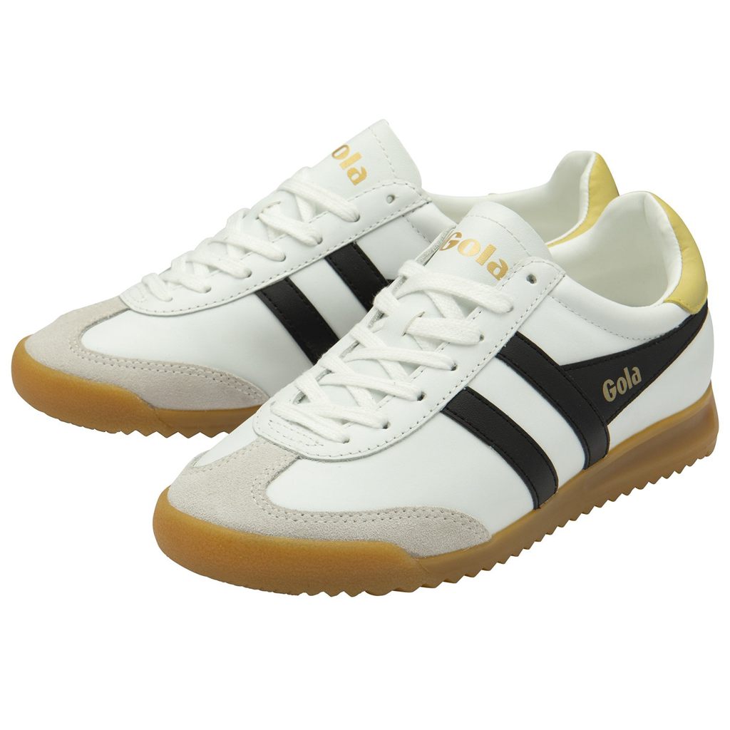 Gola Classics Torpedo Leather Sneakers Hvite Svarte Sitron Norge | SVULRC-652