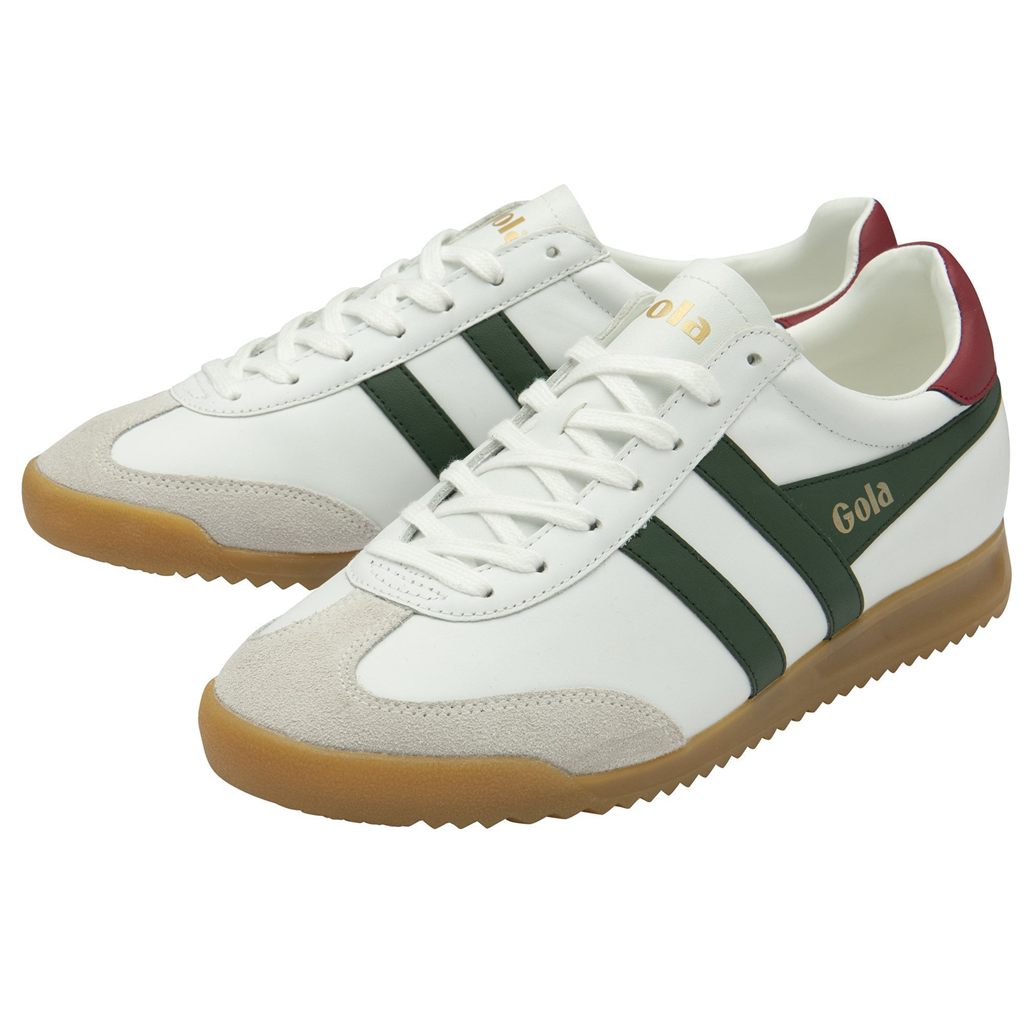 Gola Classics Torpedo Leather Sneakers Hvite Dyp Rød Norge | NSBKEX-810