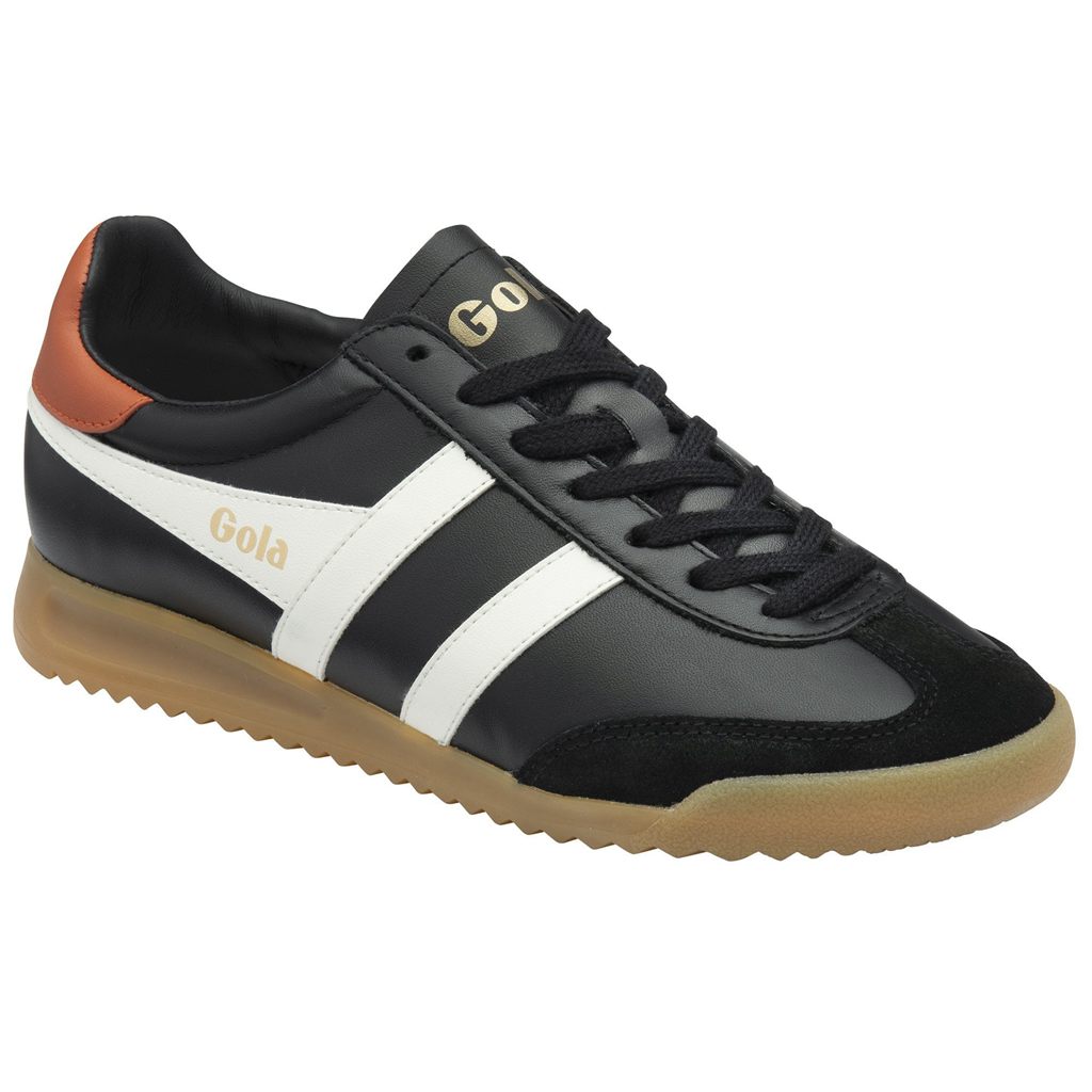 Gola Classics Torpedo Leather Sneakers Svarte Hvite Oransje Norge | DWFTXN-694