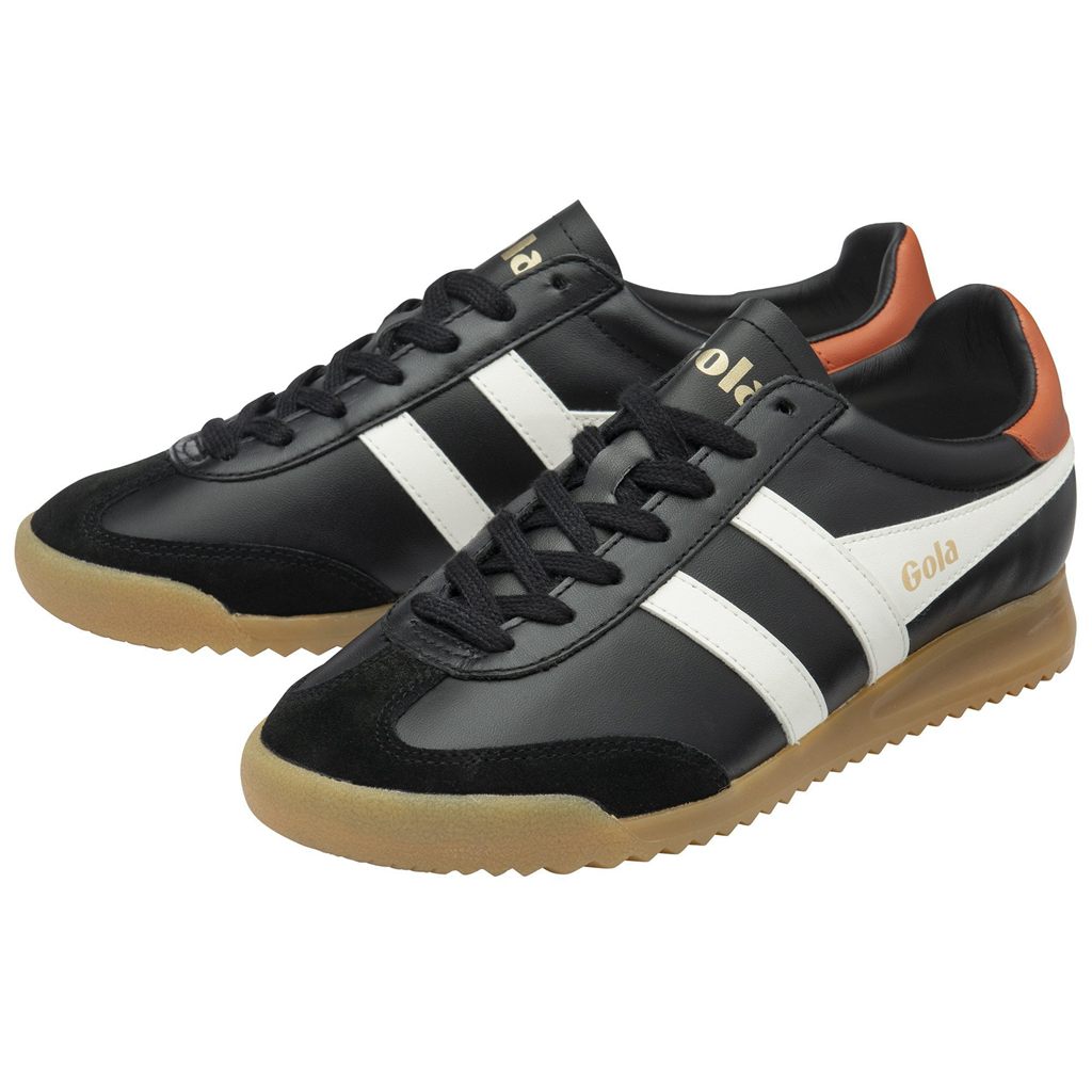 Gola Classics Torpedo Leather Sneakers Svarte Hvite Oransje Norge | DWFTXN-694