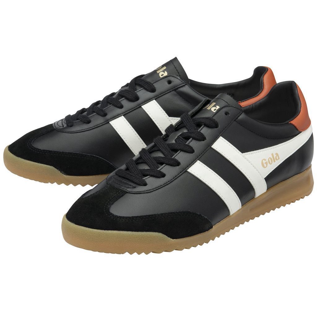 Gola Classics Torpedo Leather Sneakers Svarte Hvite Oransje Norge | QNWTGU-892