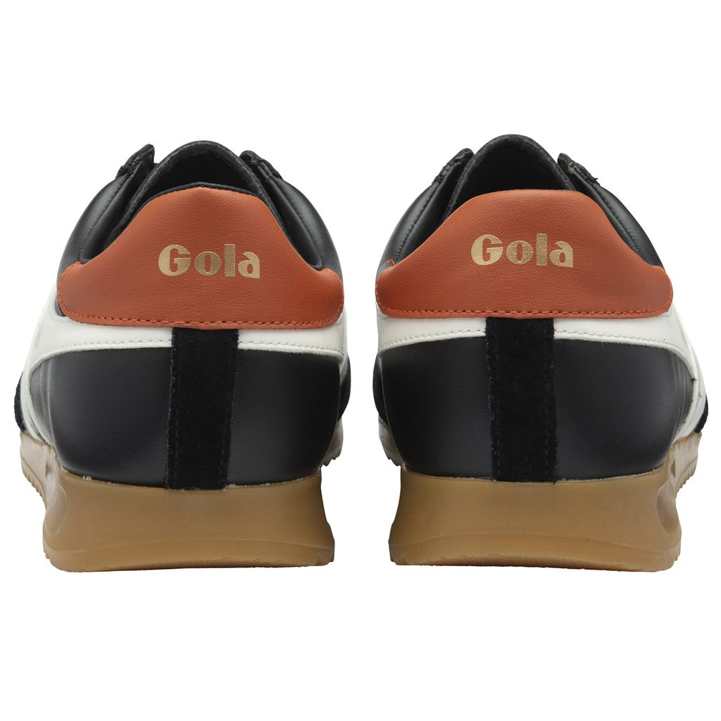 Gola Classics Torpedo Leather Sneakers Svarte Hvite Oransje Norge | QNWTGU-892