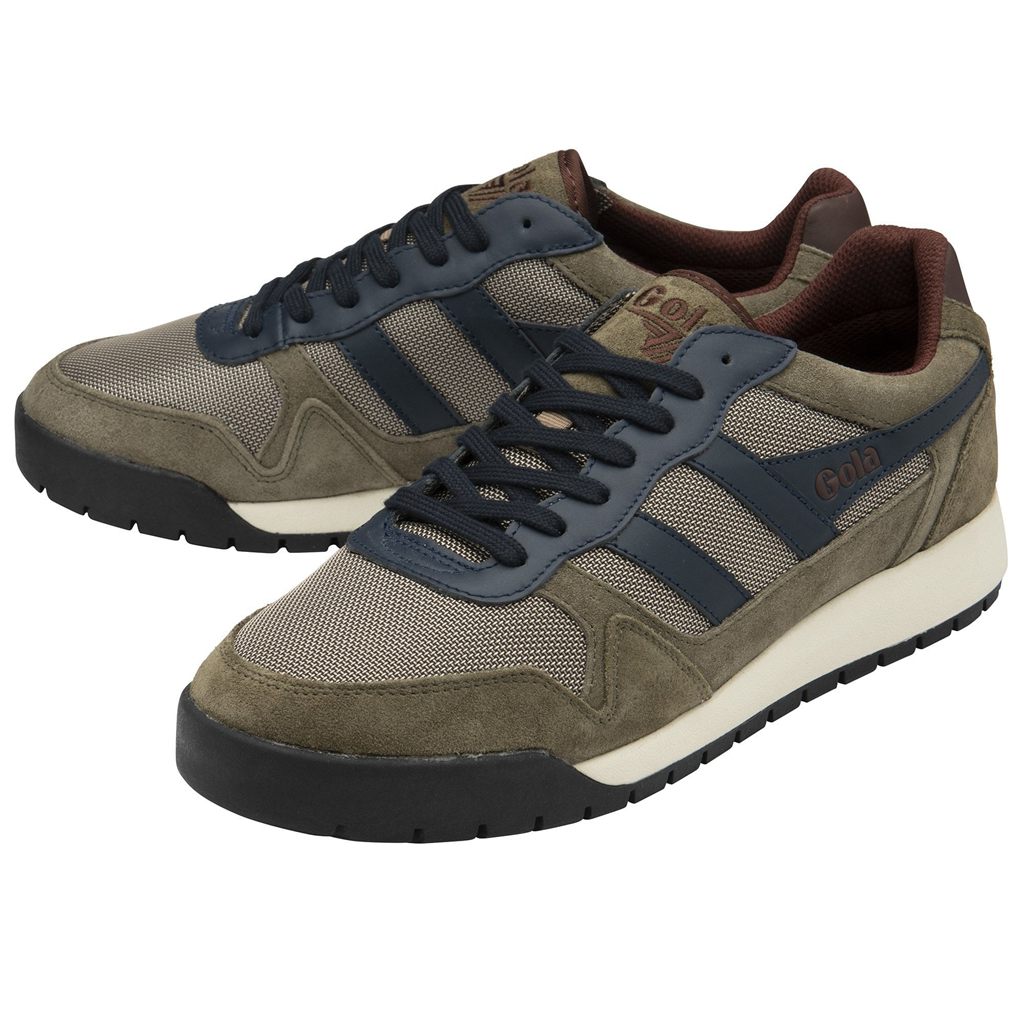 Gola Classics Trek Low Sneakers Khaki Marineblå Burgunder Norge | OIKPFU-142