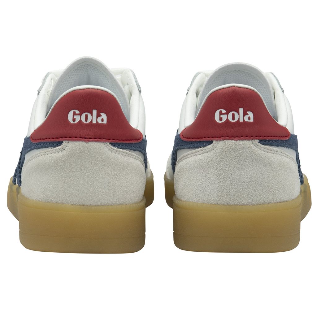 Gola Classics Viper Leather Sneakers Hvite Dyp Rød Norge | VGLYFD-036