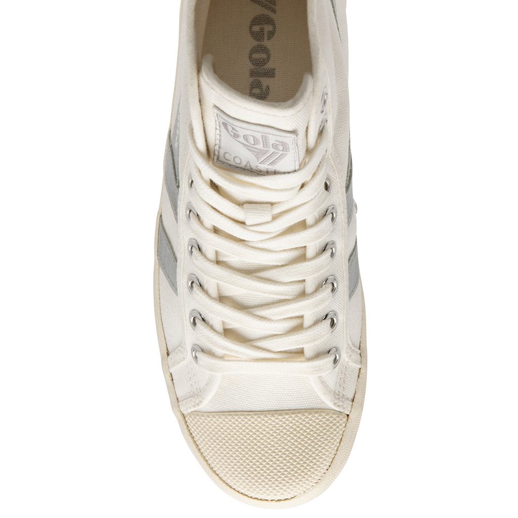 Gola Vegan Classics Coaster Flame High Sneakers Hvite Sølv Norge | ECJUFI-809
