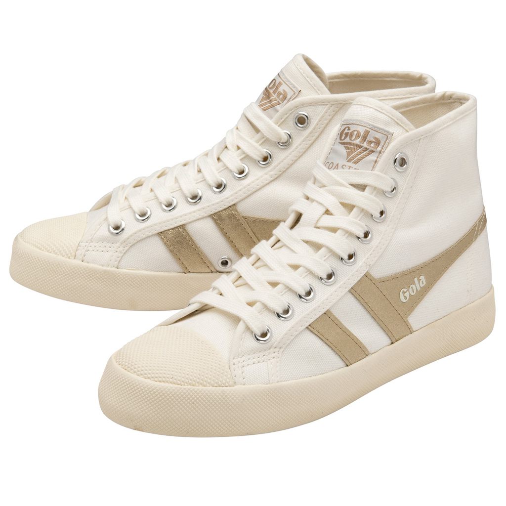 Gola Vegan Classics Coaster Flame High Sneakers Hvite Gull Norge | NSUMDQ-452