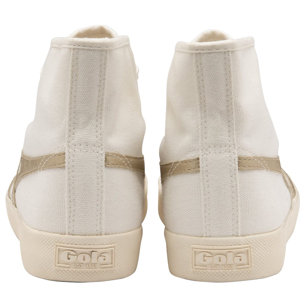Gola Vegan Classics Coaster Flame High Sneakers Hvite Gull Norge | NSUMDQ-452