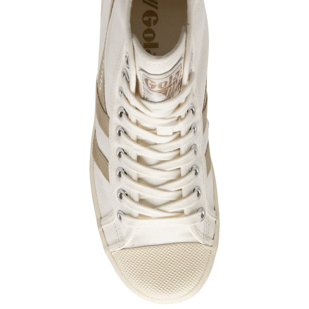 Gola Vegan Classics Coaster Flame High Sneakers Hvite Gull Norge | NSUMDQ-452