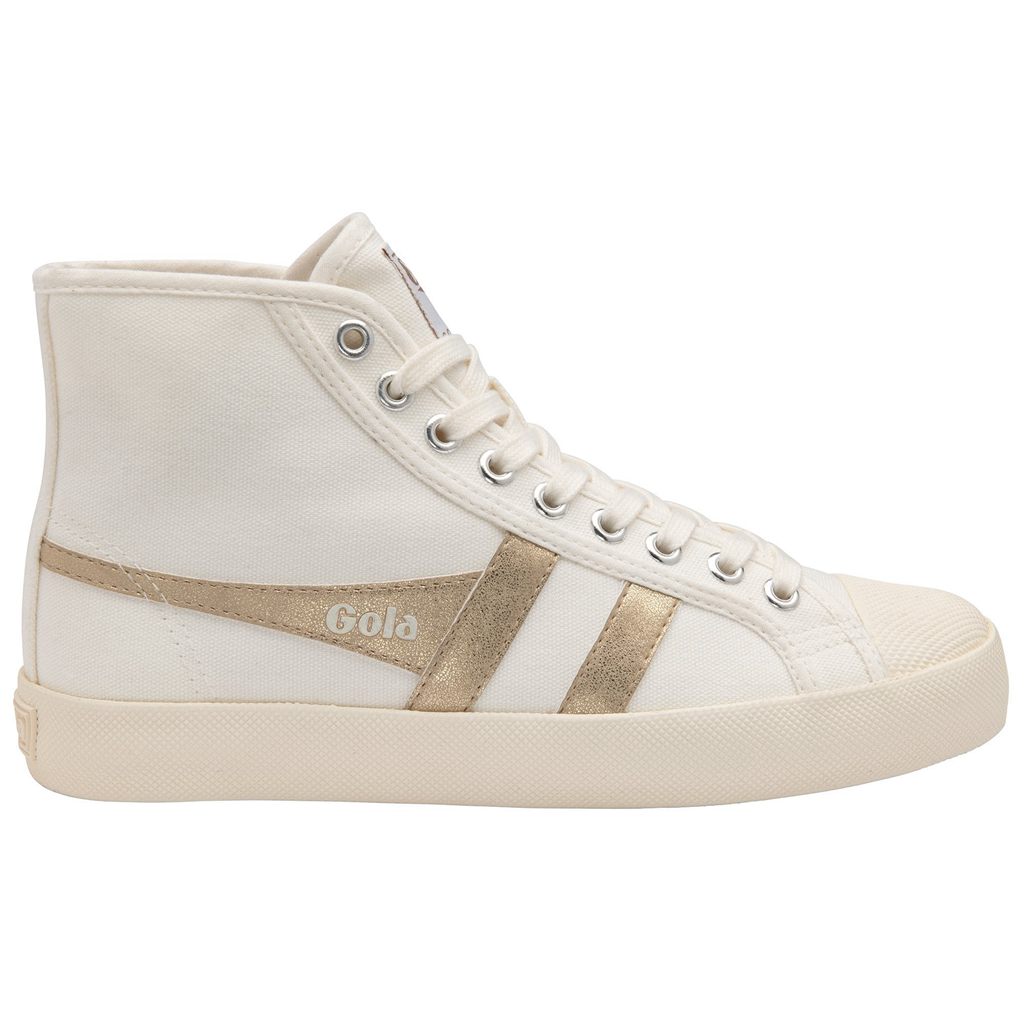 Gola Vegan Classics Coaster Flame High Sneakers Hvite Gull Norge | NSUMDQ-452