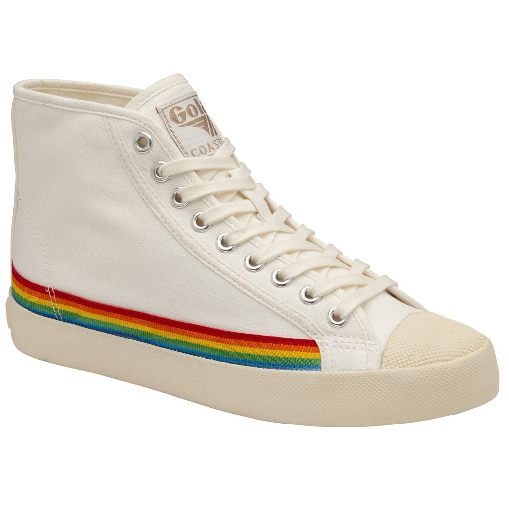 Gola Vegan Classics Coaster High Rainbow Drop Shoes Hvite Norge | DMISUE-894