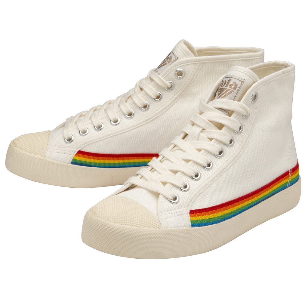 Gola Vegan Classics Coaster High Rainbow Drop Shoes Hvite Norge | DMISUE-894