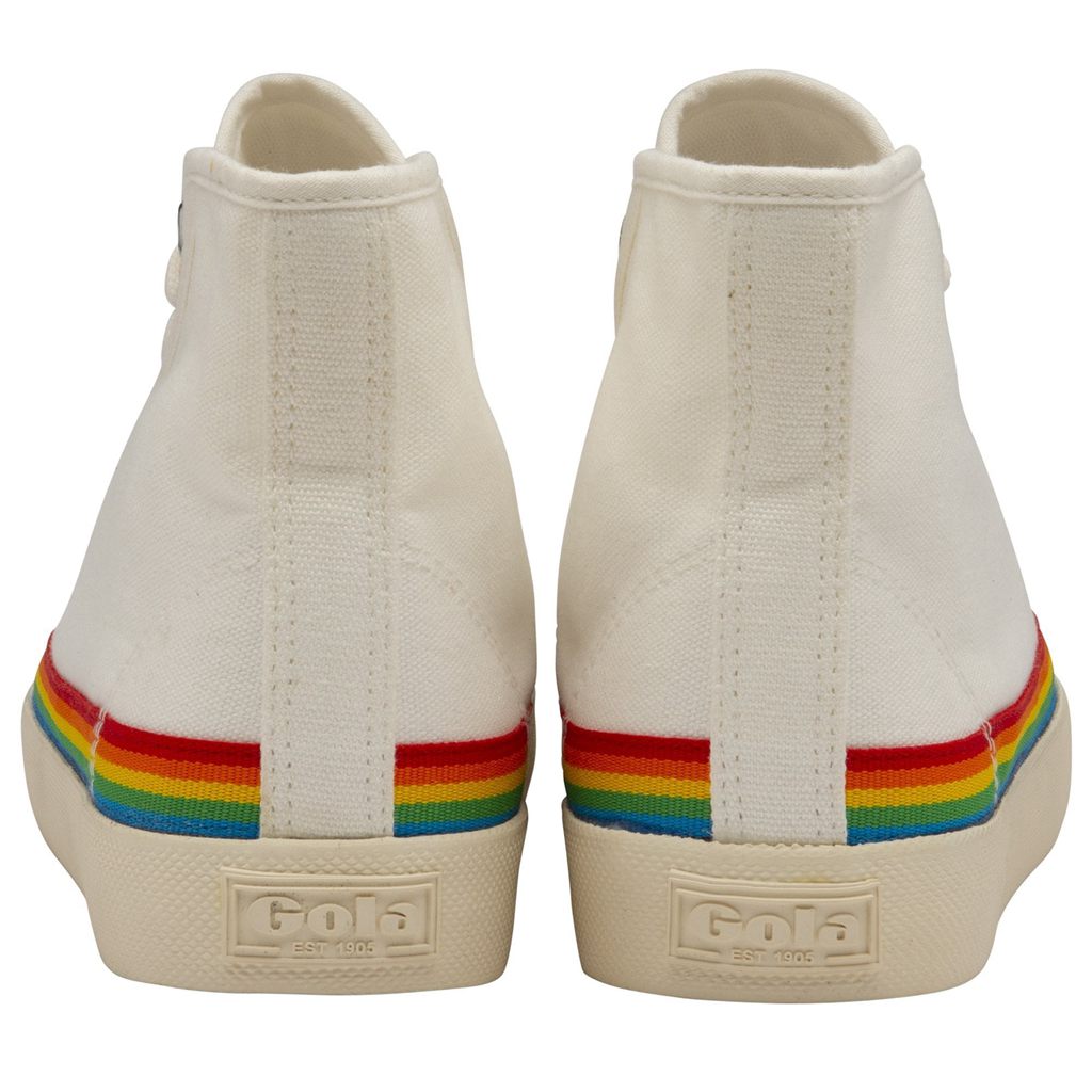 Gola Vegan Classics Coaster High Rainbow Drop Shoes Hvite Norge | DMISUE-894