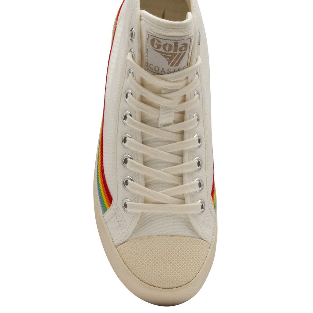 Gola Vegan Classics Coaster High Rainbow Drop Shoes Hvite Norge | DMISUE-894