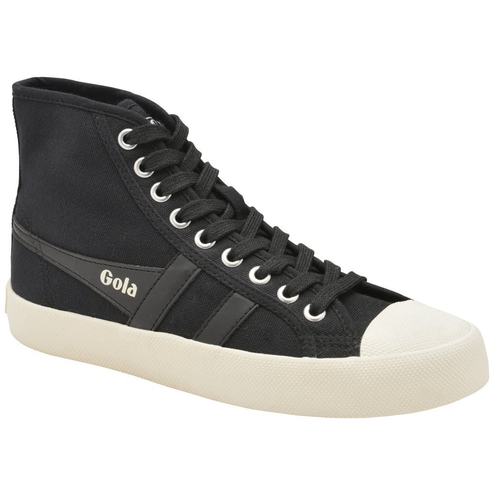Gola Vegan Classics Coaster High Sneakers Svarte Hvite Norge | WTVQYF-194