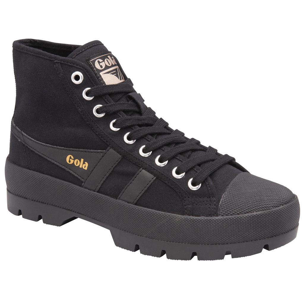 Gola Vegan Classics Coaster Peak High Sneakers Svarte Svarte Svarte Norge | IPKEGM-241
