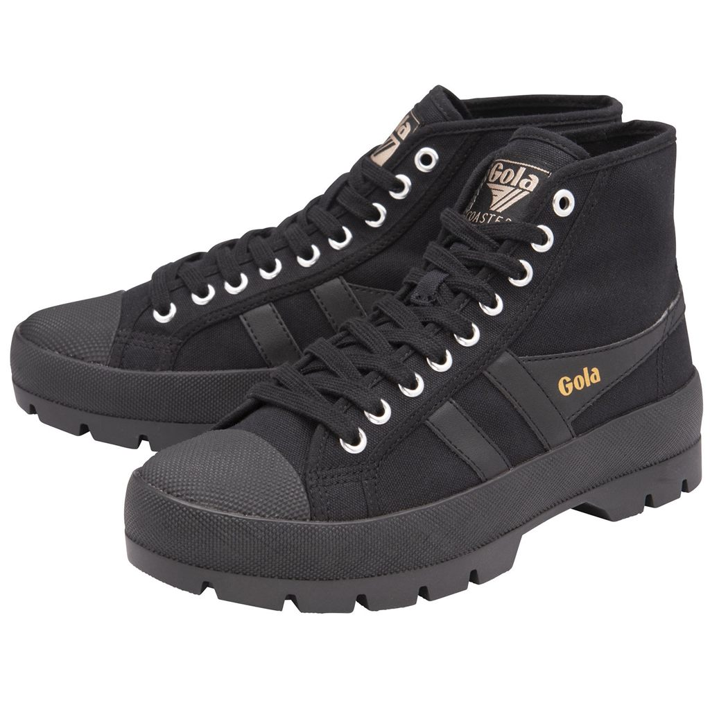 Gola Vegan Classics Coaster Peak High Sneakers Svarte Svarte Svarte Norge | IPKEGM-241