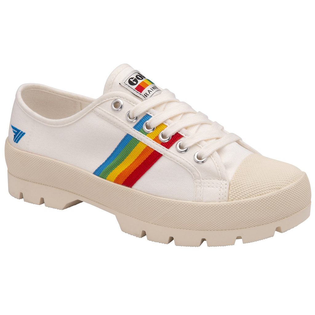 Gola Vegan Classics Coaster Peak Rainbow Shoes Hvite Norge | DKAGCB-956