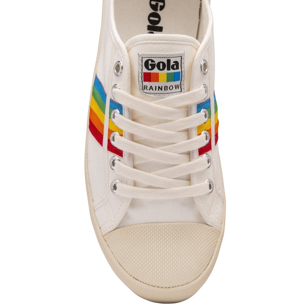 Gola Vegan Classics Coaster Peak Rainbow Shoes Hvite Norge | DKAGCB-956