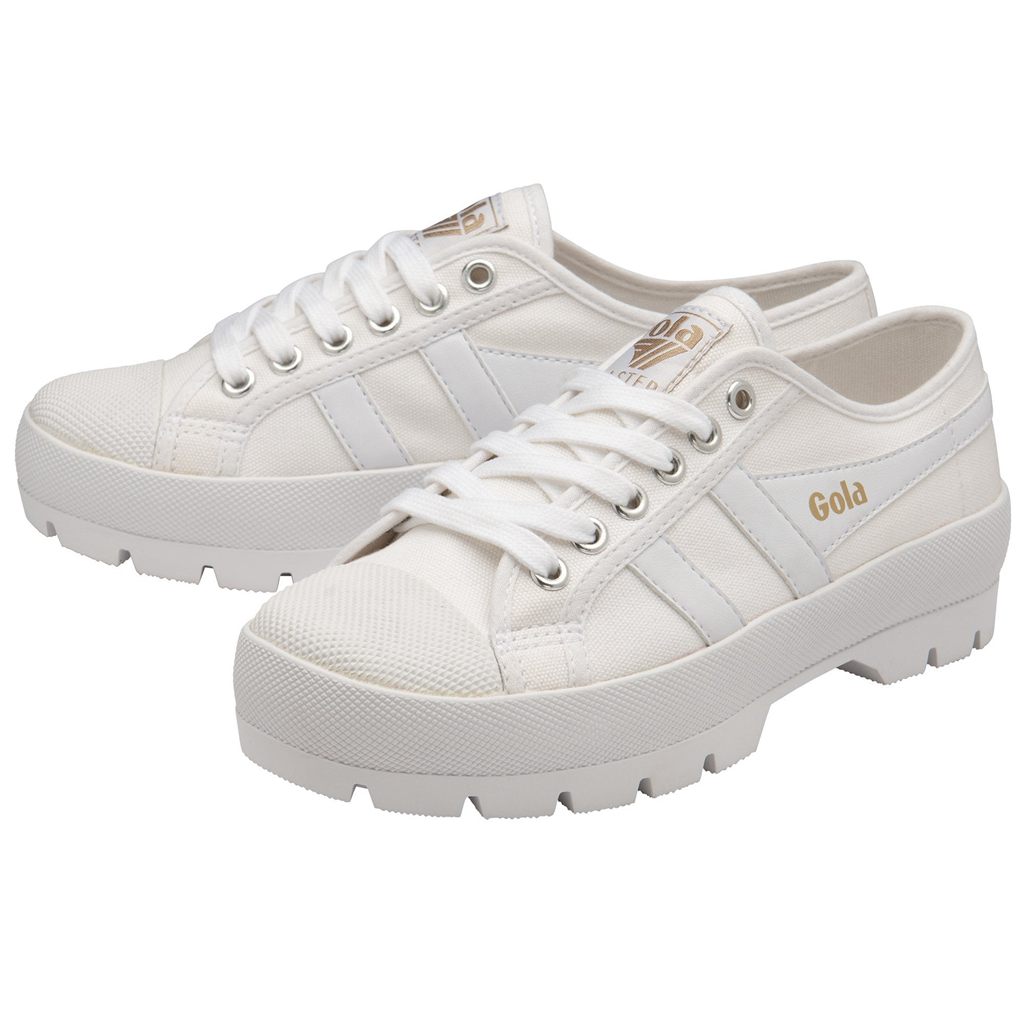 Gola Vegan Classics Coaster Peak Sneakers Hvite Hvite Norge | PVUECW-156