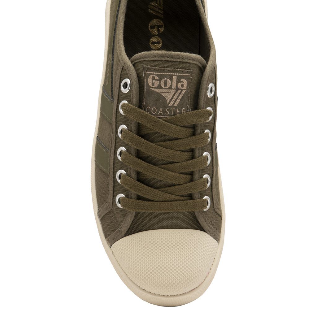 Gola Vegan Classics Coaster Peak Sneakers Khaki Khaki Hvite Norge | KTRGBA-419