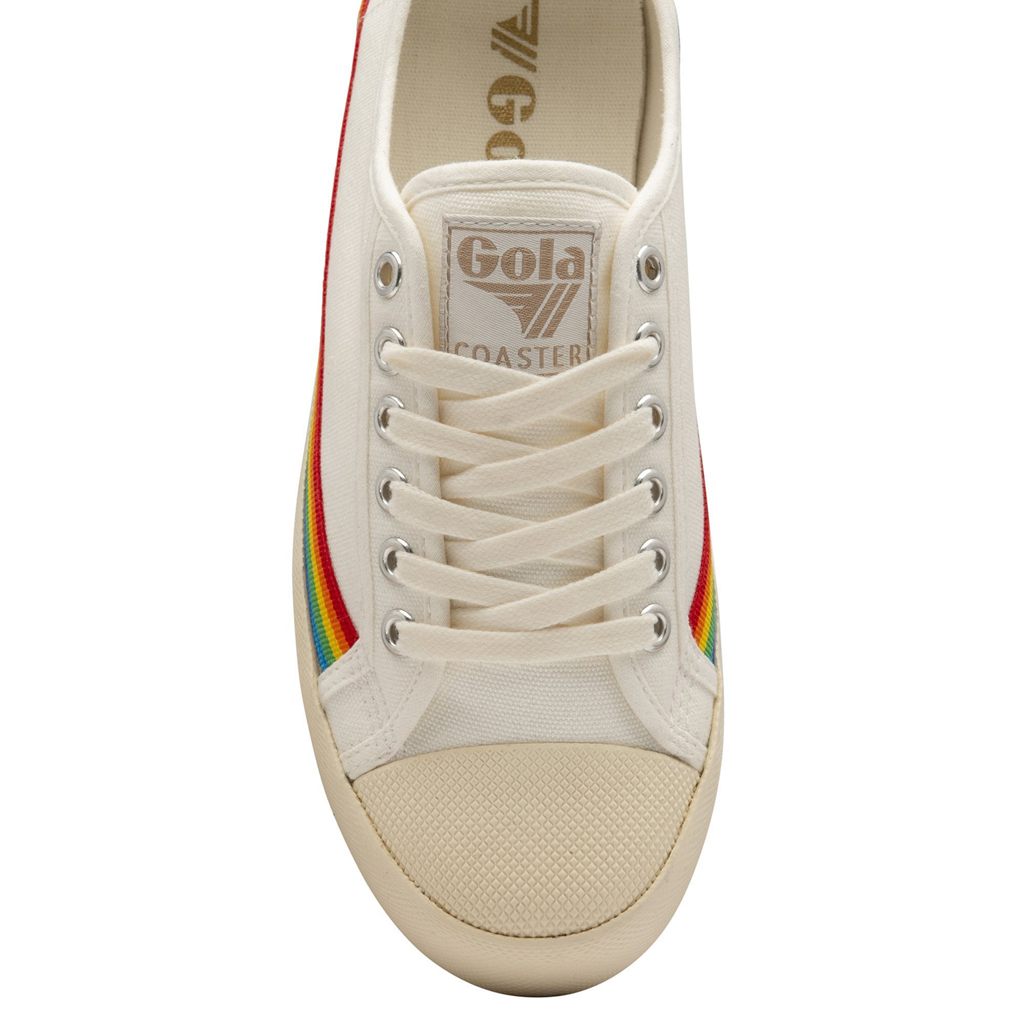 Gola Vegan Classics Coaster Rainbow Drop Shoes Hvite Norge | ACGIJU-839