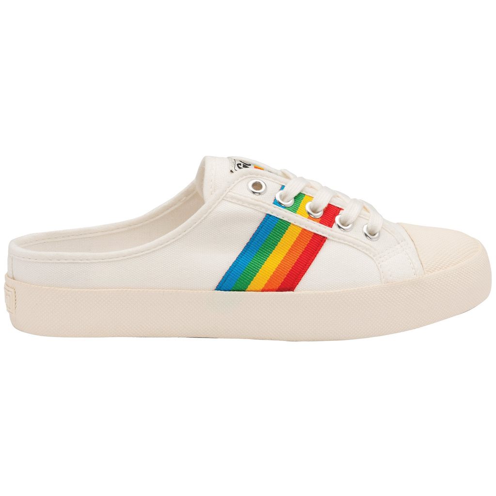 Gola Vegan Classics Coaster Rainbow Mule Plimsolls Shoes Hvite Norge | GICUTY-408