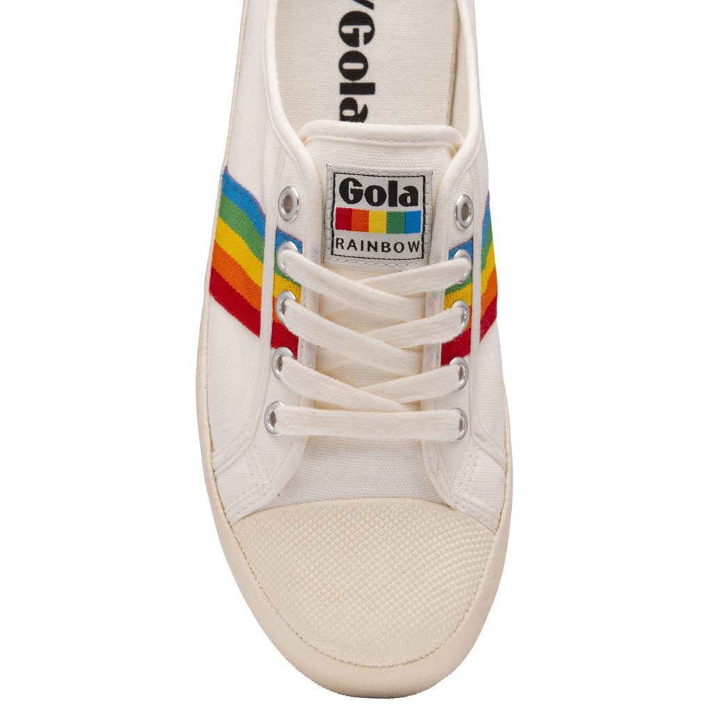 Gola Vegan Classics Coaster Rainbow Mule Plimsolls Shoes Hvite Norge | GICUTY-408
