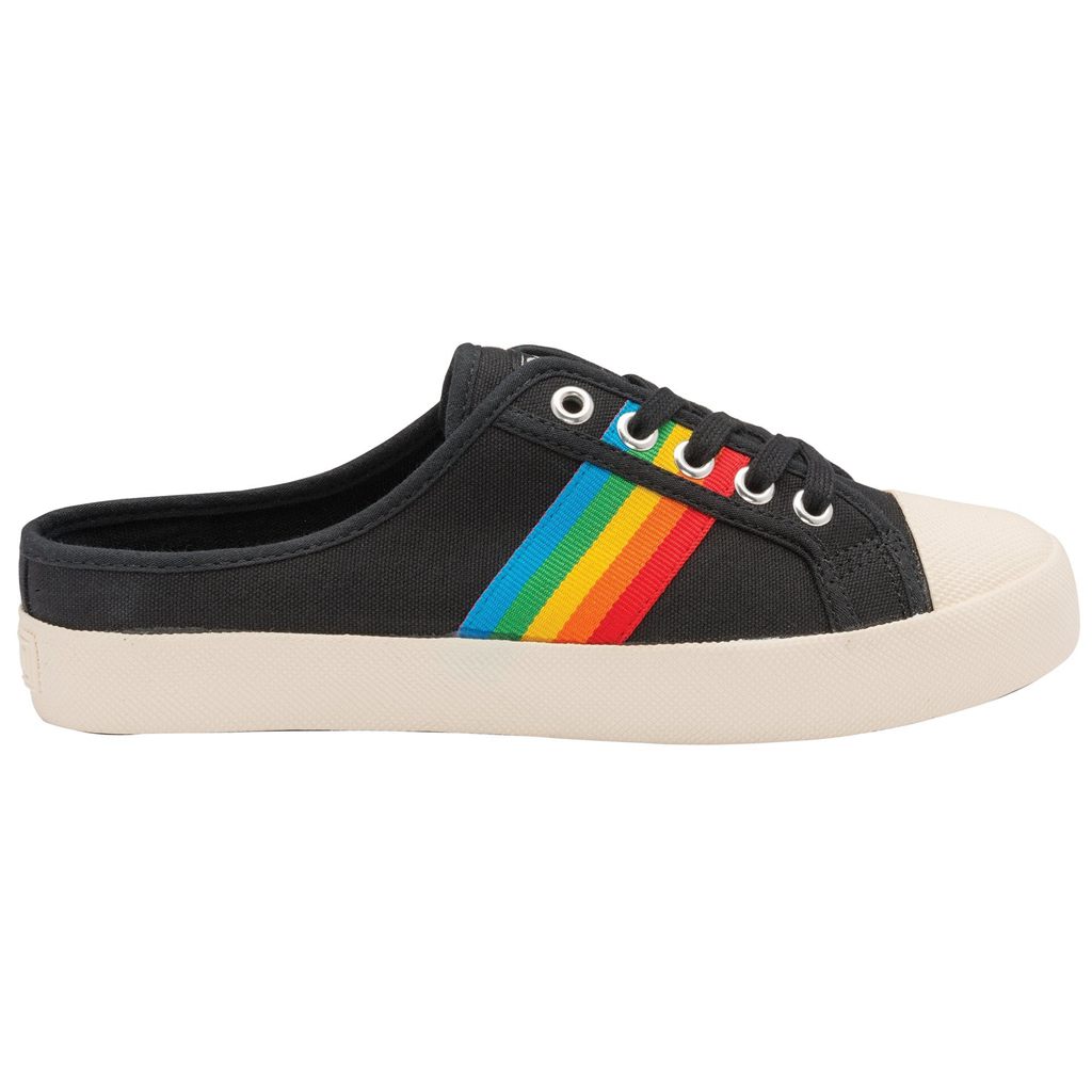 Gola Vegan Classics Coaster Rainbow Mule Plimsolls Shoes Svarte Norge | GXKPQL-935