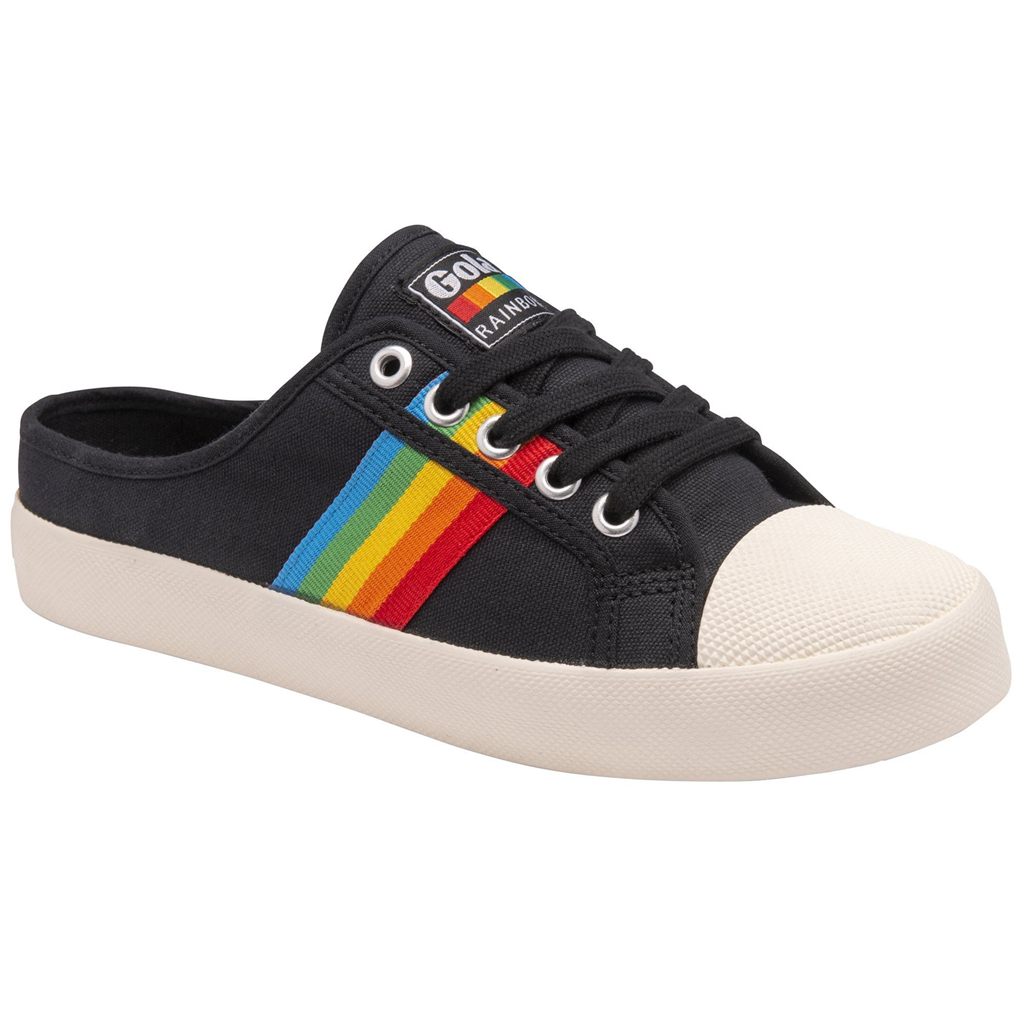 Gola Vegan Classics Coaster Rainbow Mule Plimsolls Shoes Svarte Norge | GXKPQL-935