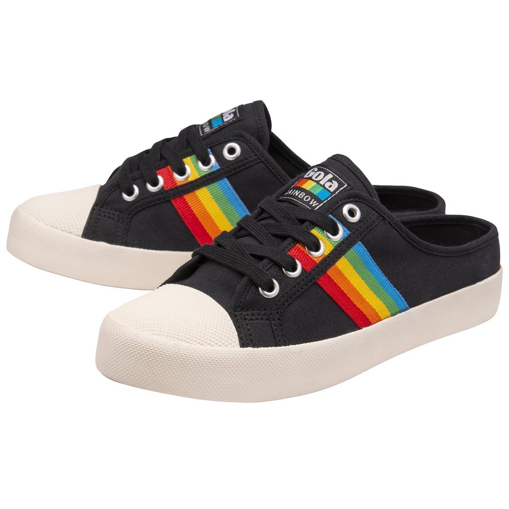 Gola Vegan Classics Coaster Rainbow Mule Plimsolls Shoes Svarte Norge | GXKPQL-935
