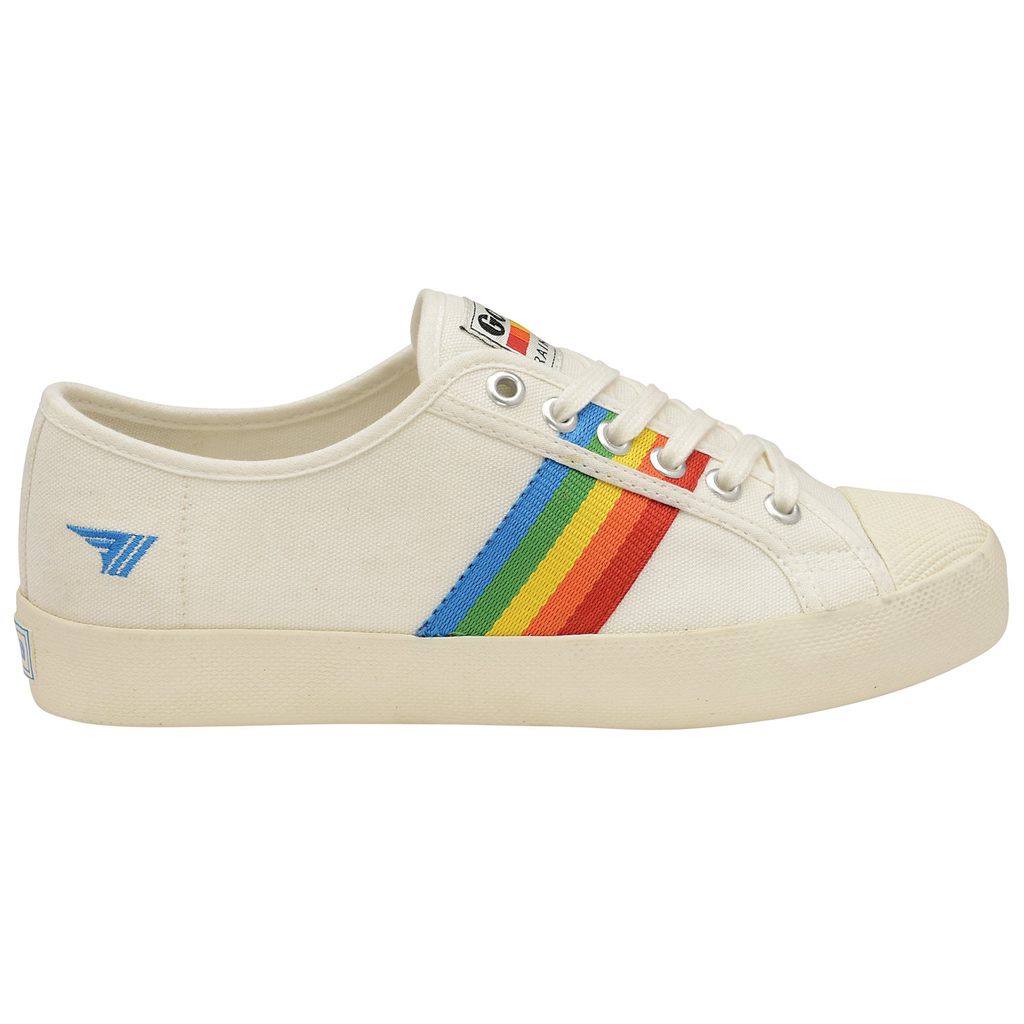 Gola Vegan Classics Coaster Rainbow Shoes Hvite Norge | EISKTP-439
