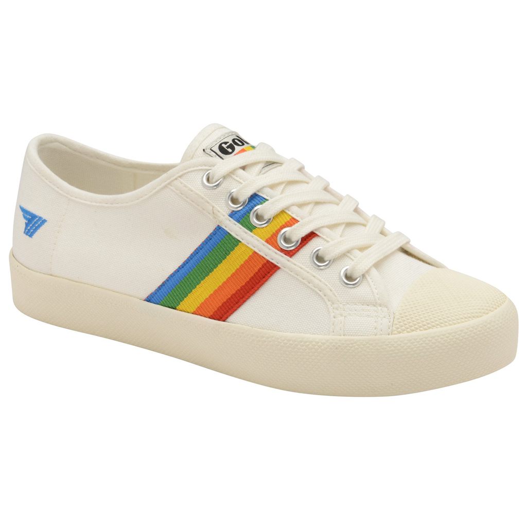 Gola Vegan Classics Coaster Rainbow Shoes Hvite Norge | EISKTP-439