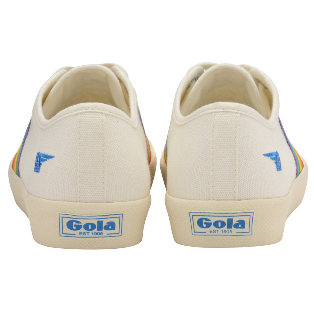 Gola Vegan Classics Coaster Rainbow Shoes Hvite Norge | EISKTP-439