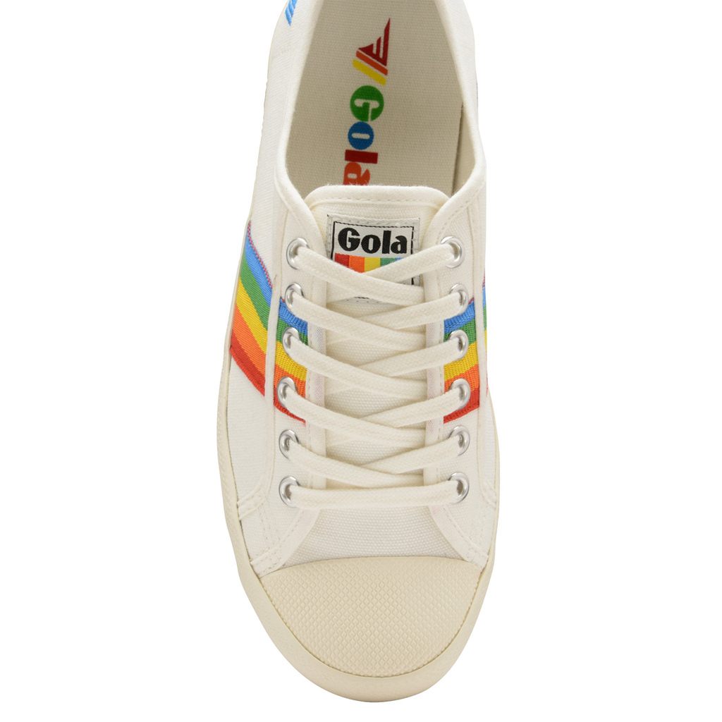 Gola Vegan Classics Coaster Rainbow Shoes Hvite Norge | EISKTP-439