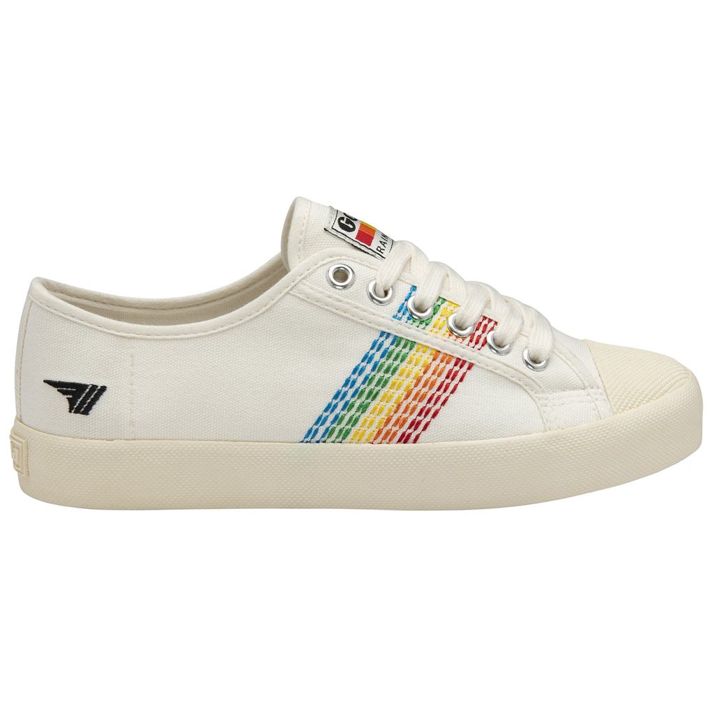 Gola Vegan Classics Coaster Rainbow Stitch Shoes Hvite Norge | WCAREH-731