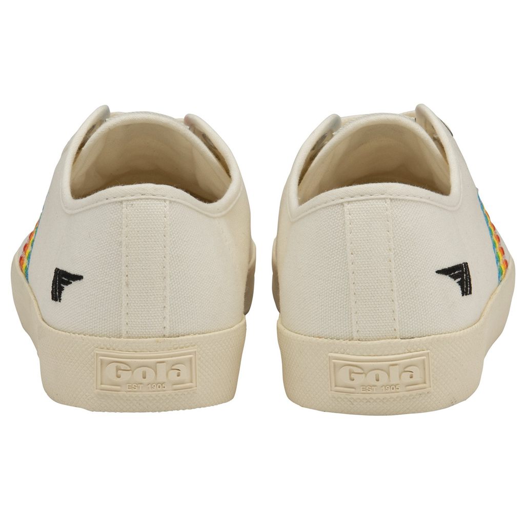 Gola Vegan Classics Coaster Rainbow Stitch Shoes Hvite Norge | WCAREH-731