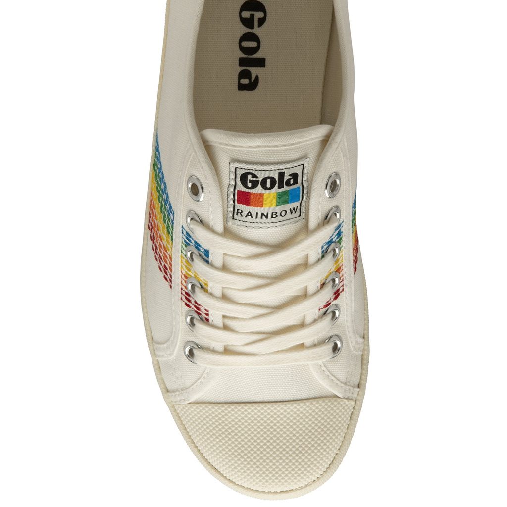 Gola Vegan Classics Coaster Rainbow Stitch Shoes Hvite Norge | WCAREH-731