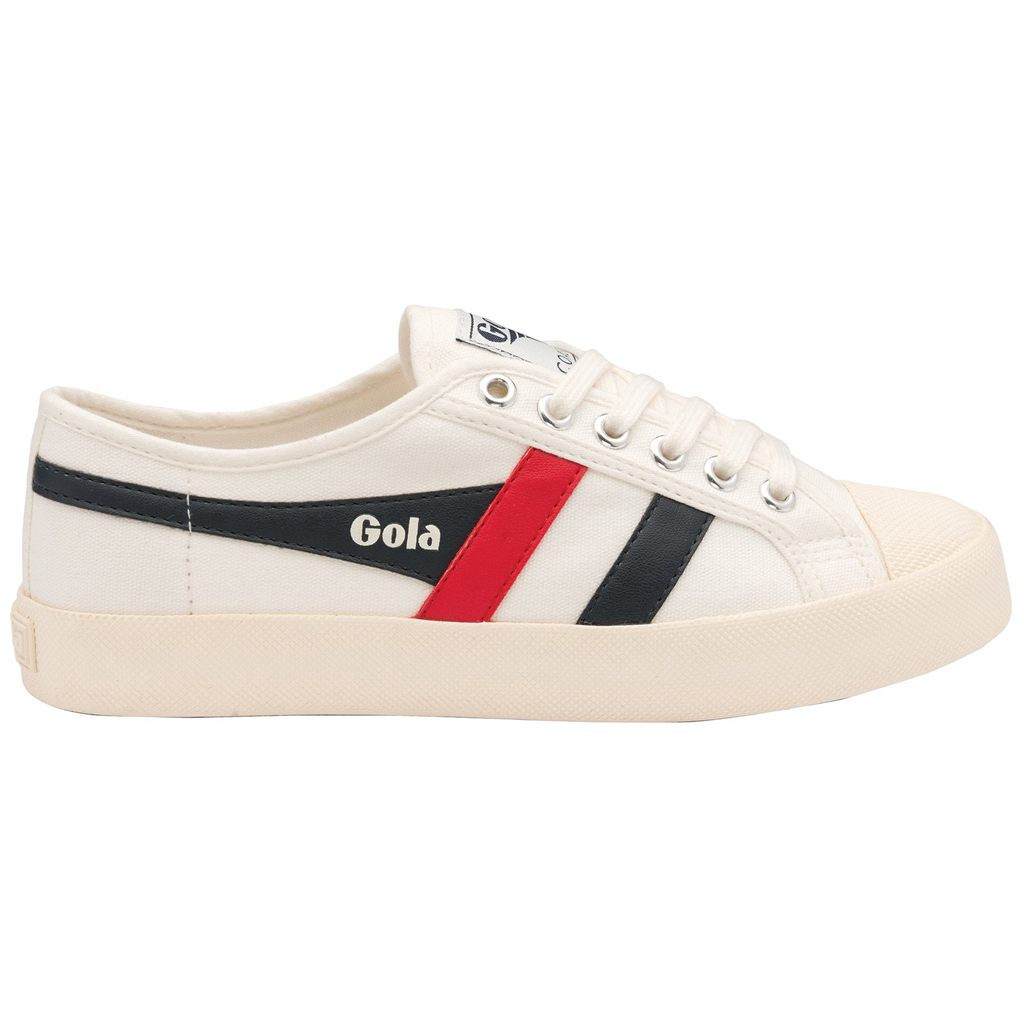 Gola Vegan Classics Coaster Shoes Hvite Marineblå Rød Norge | EWSTUH-926