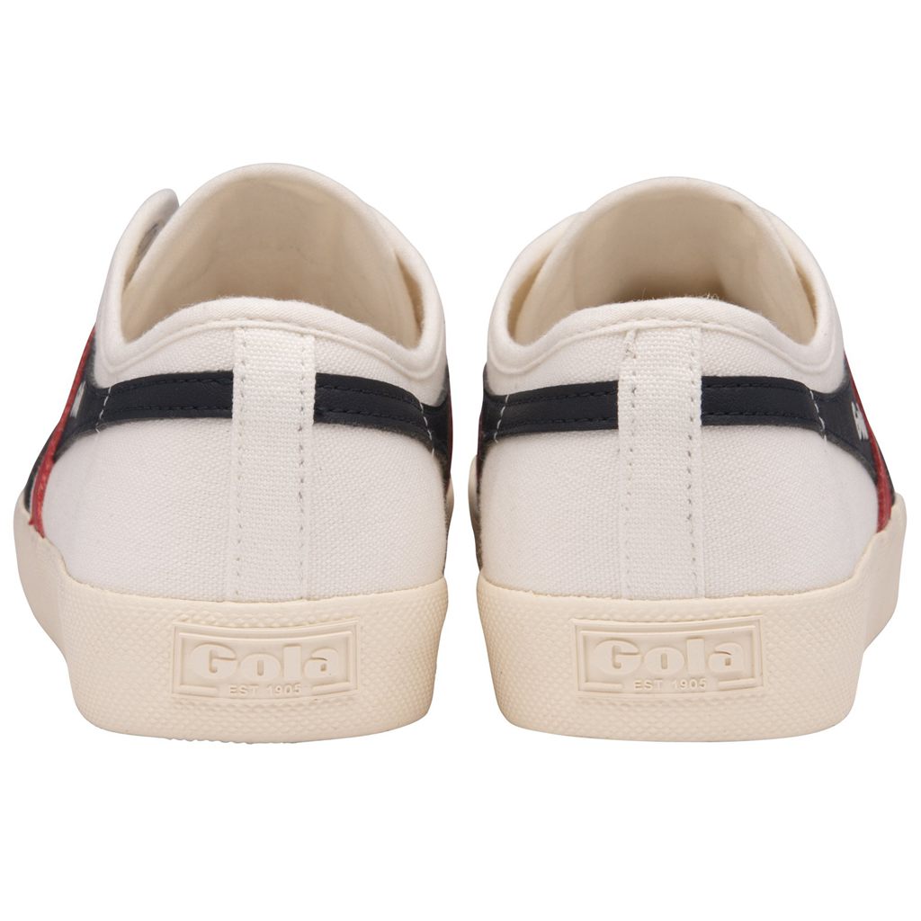 Gola Vegan Classics Coaster Shoes Hvite Marineblå Rød Norge | EWSTUH-926