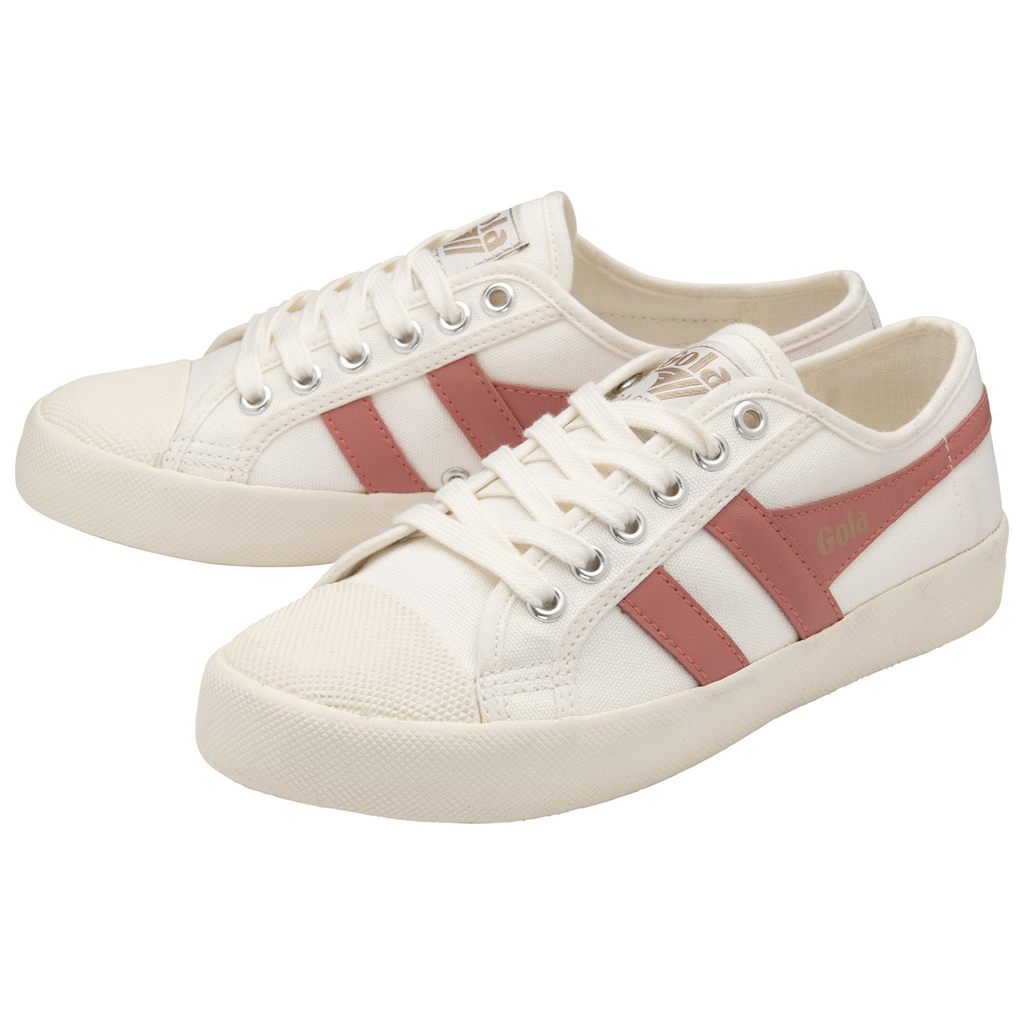 Gola Vegan Classics Coaster Shoes Hvite Korall Rosa Norge | ZKNIST-214