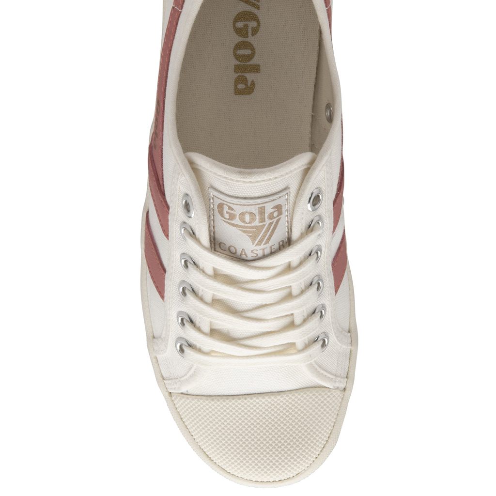 Gola Vegan Classics Coaster Shoes Hvite Korall Rosa Norge | ZKNIST-214